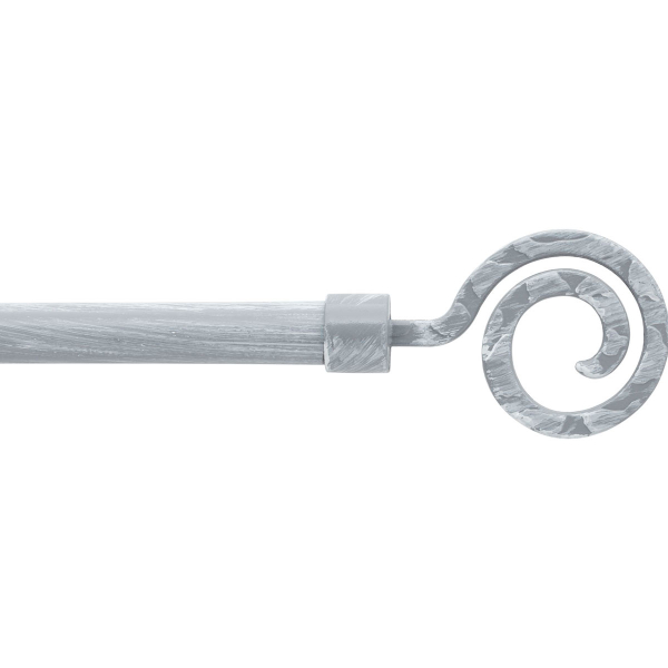Κουρτινόξυλο Φ19mm Μονό Επεκτεινόμενο 120-210cm Με Άκρα L-N Demeure Grey/White 75013120934