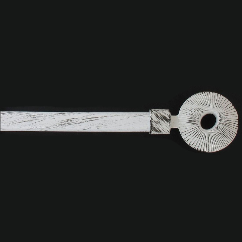 Κουρτινόξυλο Φ19mm Μονό Επεκτεινόμενο 120-210cm Με Άκρα L-N Etnika White/Black 78878120104