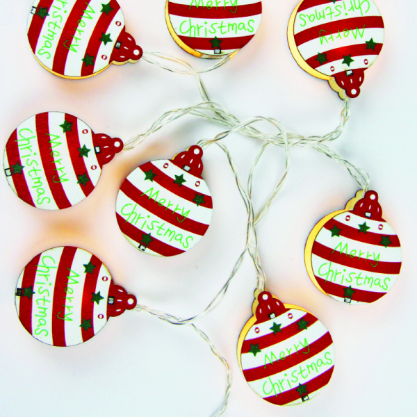 Χριστουγεννιάτικη Διακοσμητική Γιρλάντα Μπαταρίας Με 10 Led Φωτάκια Aca Xmas Ball X05101123