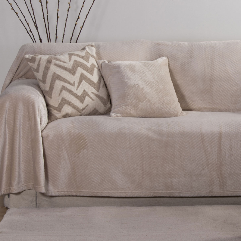 Ριχτάρι Καναπέ Διθέσιου Fleece (180x250) Nef-Nef Homeware Dakari Ecru