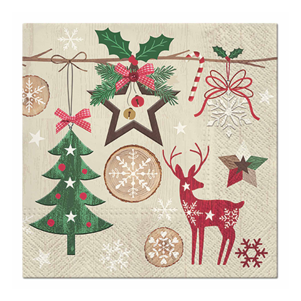 Χριστουγεννιάτικες Χαρτοπετσέτες Σετ 20τμχ (33×33) L-C Rustic Christmas 6SNL471