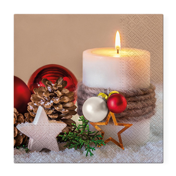 Χριστουγεννιάτικες Χαρτοπετσέτες Σετ 20τμχ (33x33) L-C Holiday Candle 6SNL527