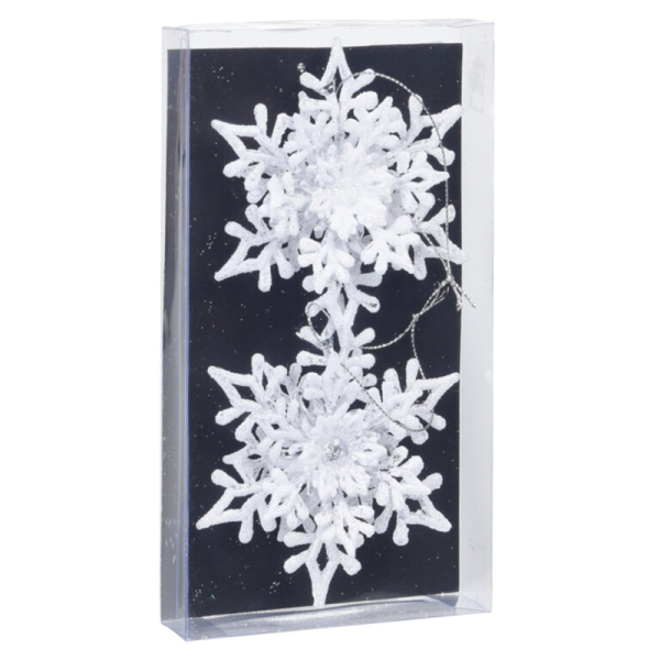 Χριστουγεννιάτικα Στολίδια (Σετ 2τμχ) K-M Snowflke White CAA222120