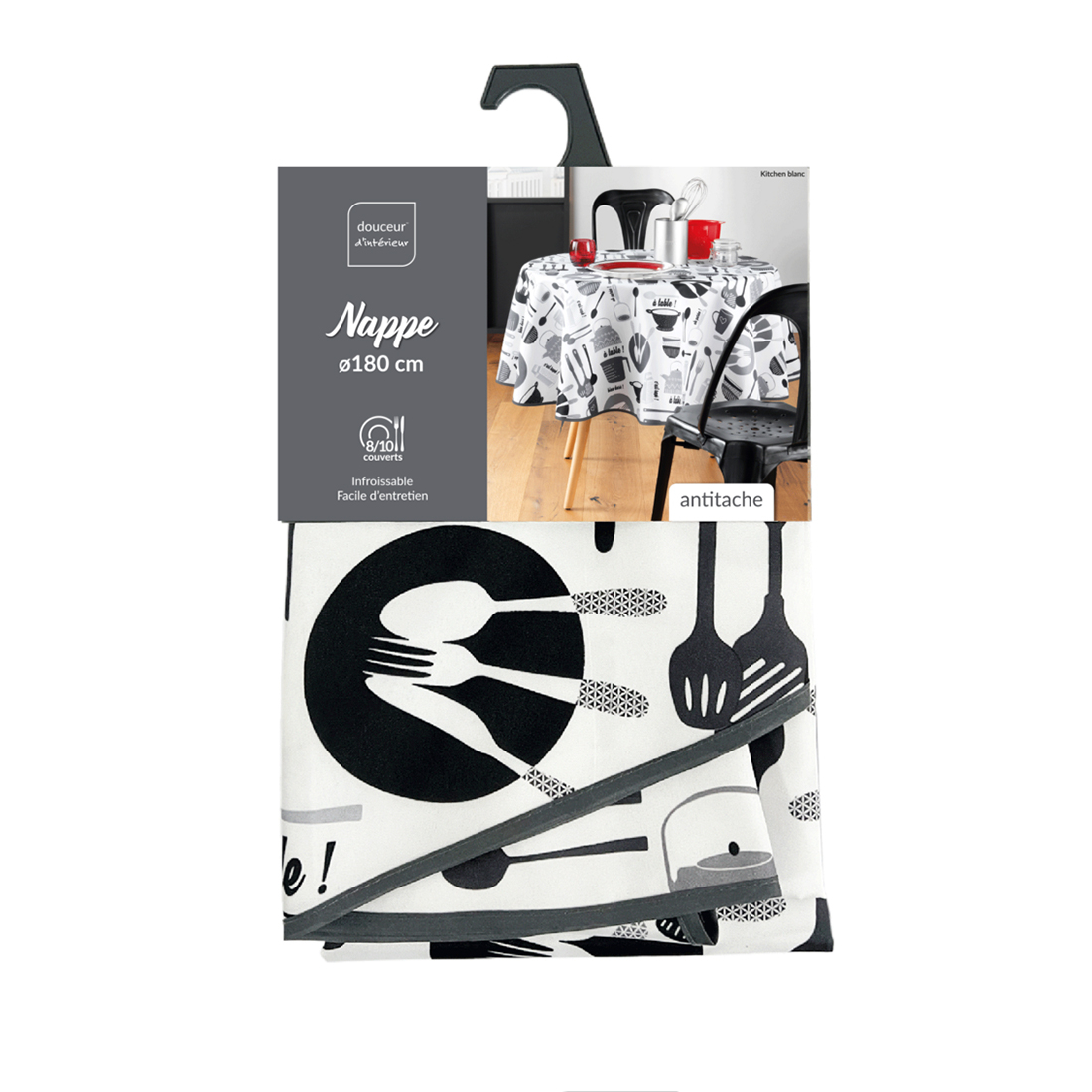 Αλέκιαστο Τραπεζομάντηλο Ροτόντα (Φ180) L-C Kitchen Blanc 1723205 Home Λευκά Είδη Κουζίνας & Τραπεζαρίας Τραπεζομάντηλα Spitishop