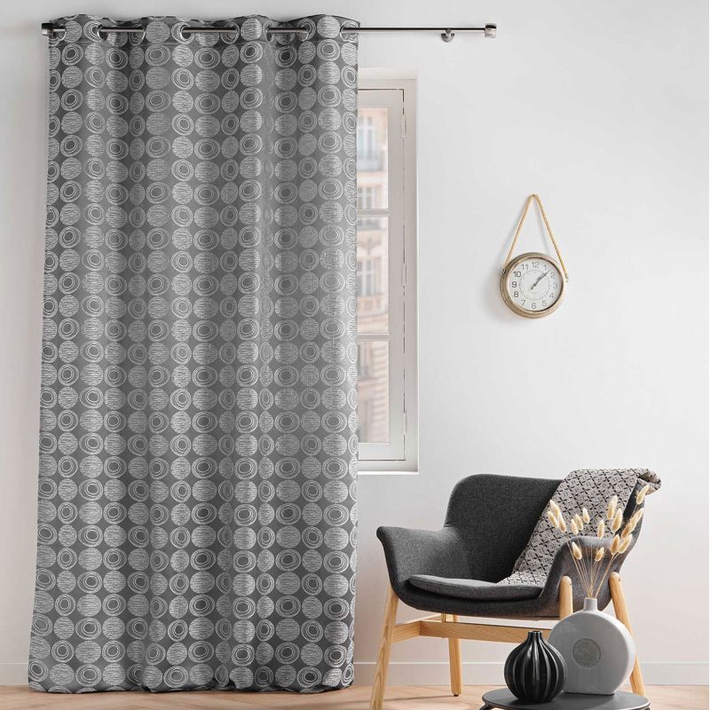 Κουρτίνα (140x280) Με Τρουκς L-C Caelia Gris 1612097