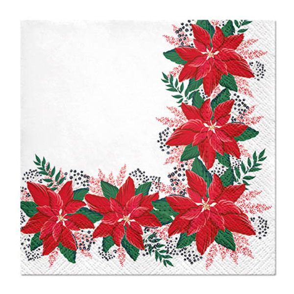 Χριστουγεννιάτικες Χαρτοπετσέτες Σετ 20τμχ (33x33) L-C Poinsettia Surround 6SNL522