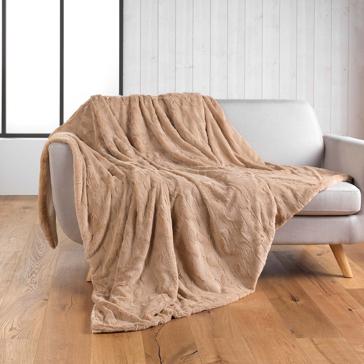 Κουβέρτα Καναπέ Γούνινη (125×150) L-C Foxy Sable 1612121 268329