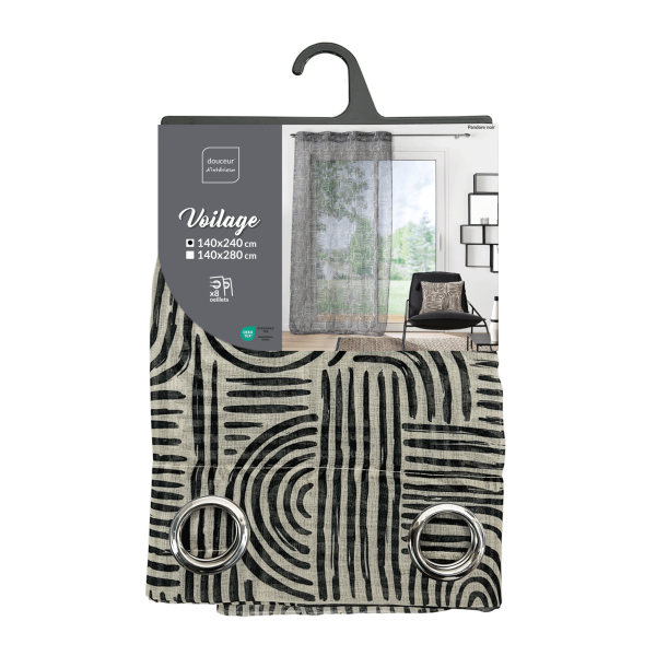 Κουρτίνα (140x240) Με Τρουκς L-C Pandore Noir 1627436