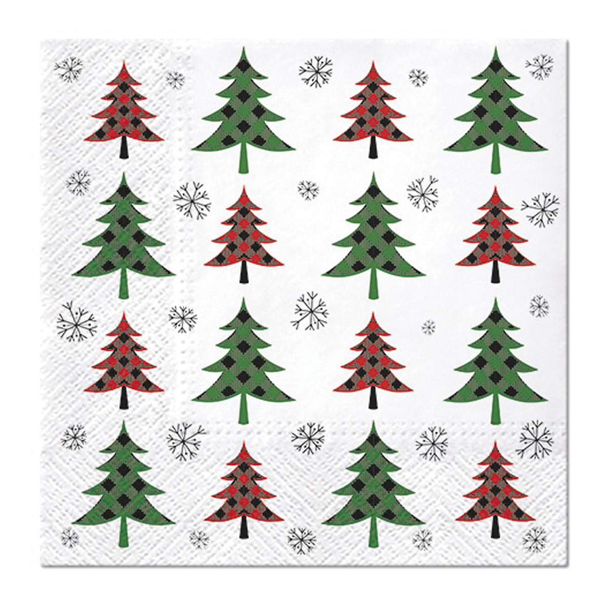 Χριστουγεννιάτικες Χαρτοπετσέτες Σετ 20τμχ (33×33) L-C Green & Red Pines 6SNL510