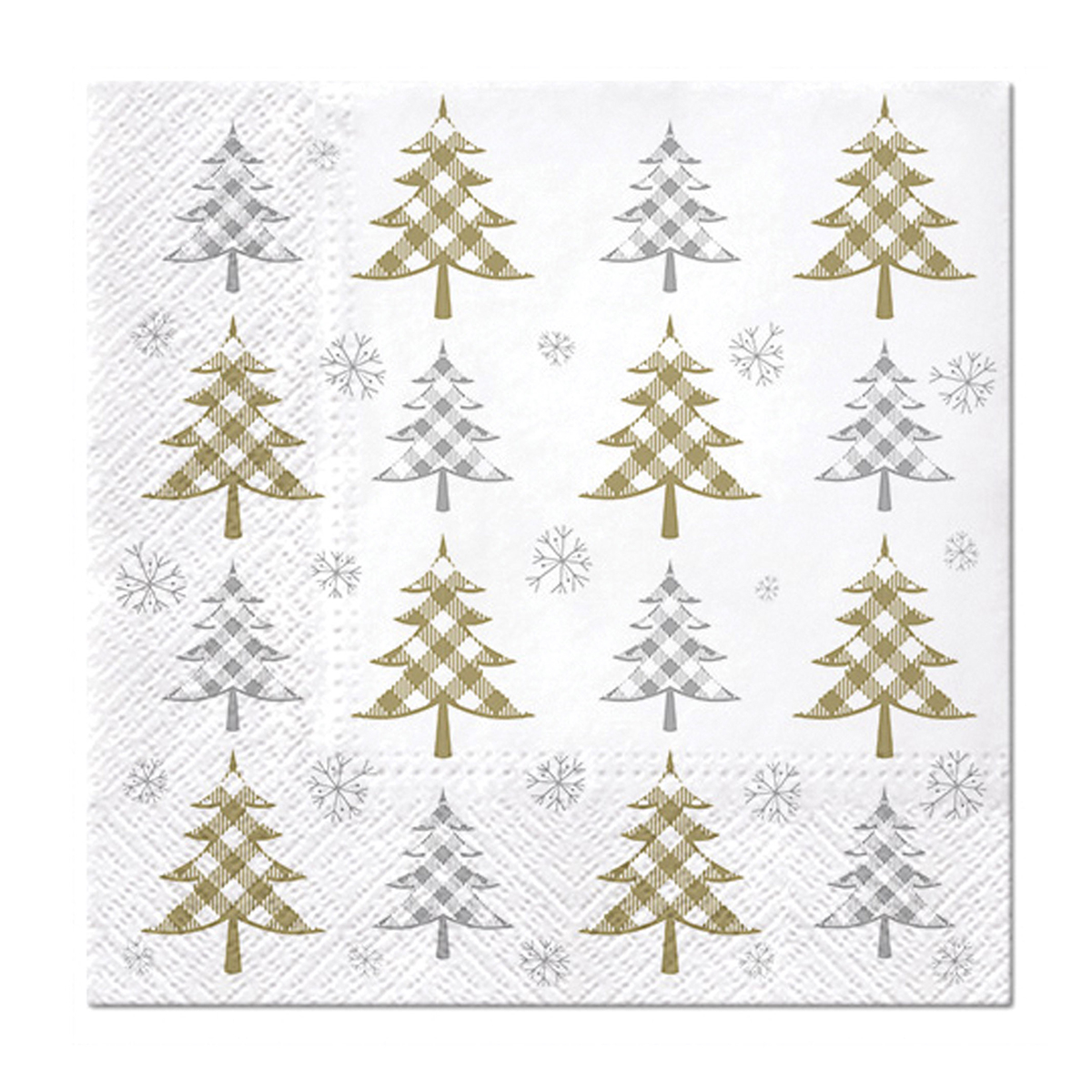 Χριστουγεννιάτικες Χαρτοπετσέτες Σετ 20τμχ (33×33) L-C Gold & Silver Pines 6SNL514