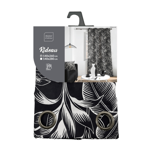 Κουρτίνα (140x280) Με Τρουκς L-C Cabana Noir 1612113