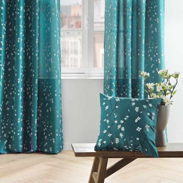 Κουρτίνα (140x260) Με Τρουκς L-C Sakura Emeraude 1612001