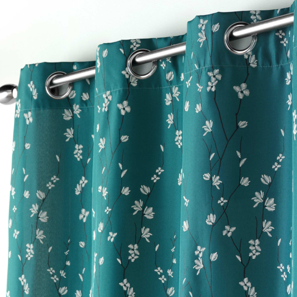 Κουρτίνα (140x260) Με Τρουκς L-C Sakura Emeraude 1612001