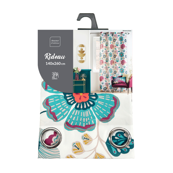 Κουρτίνα (140x260) Με Τρουκς L-C Winteria Blanc 1612076