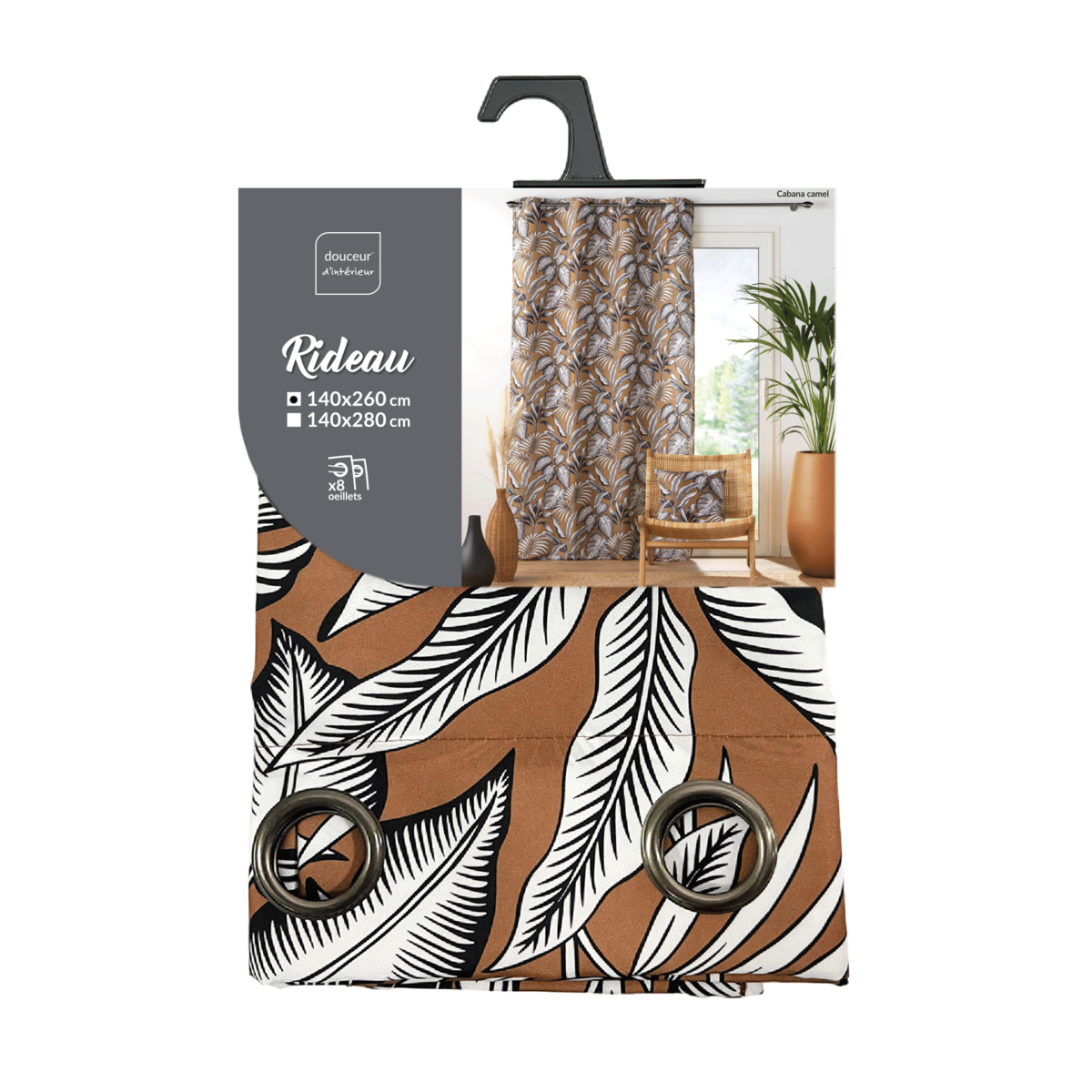 Κουρτίνα (140X260) με Τρουκς L-C Cabana Camel 1612031 Home Κουρτίνες Σαλονιού Spitishop