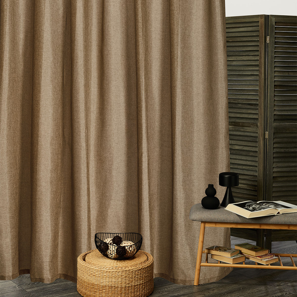 Κουρτίνα (270X280) με Τρέσα Whitegg K066 5- Clay Brown Home Κουρτίνες Σαλονιού Spitishop