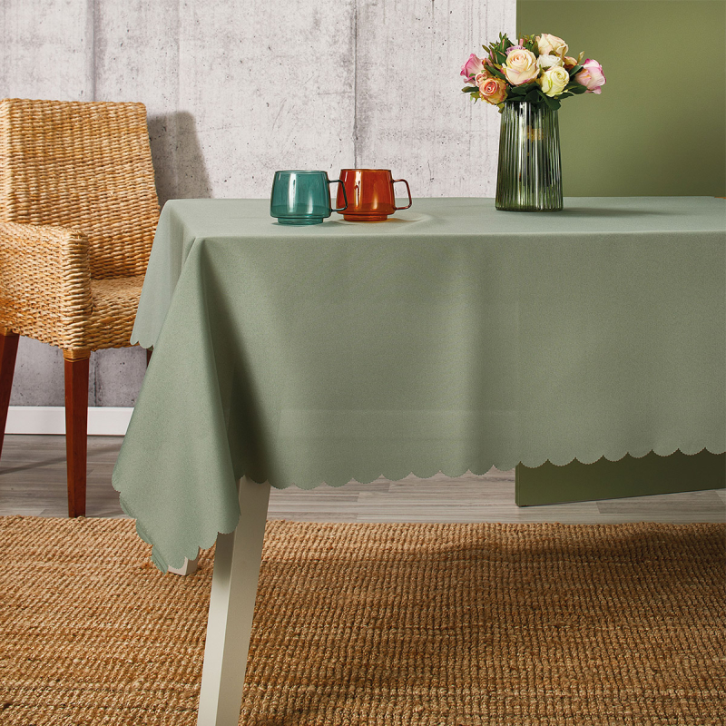 Αλέκιαστο Τραπεζομάντηλο (140x180) Whitegg Z135-7 Green