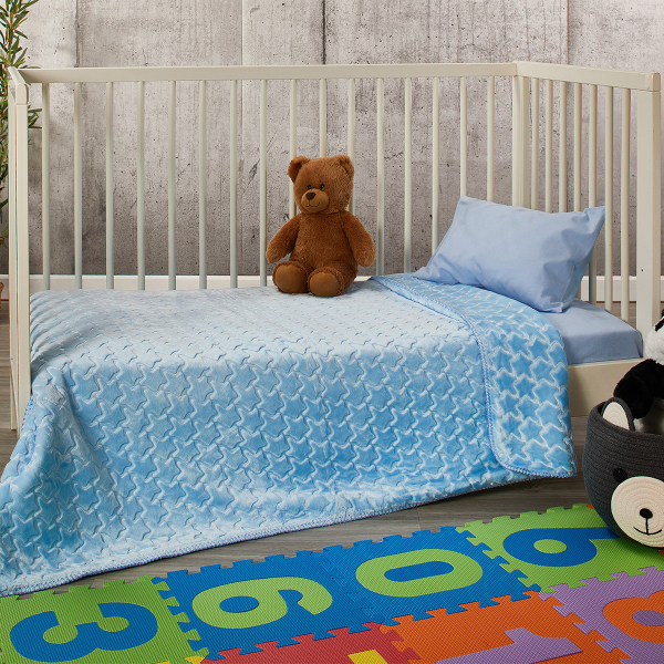 Κουβέρτα Fleece Κούνιας (110x140) Whitegg KB102-2 Ciel