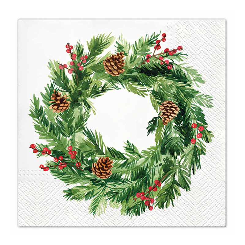 Χριστουγεννιάτικες Χαρτοπετσέτες Σετ 20τμχ (33x33) L-C Water Paint Crown 6SNL521