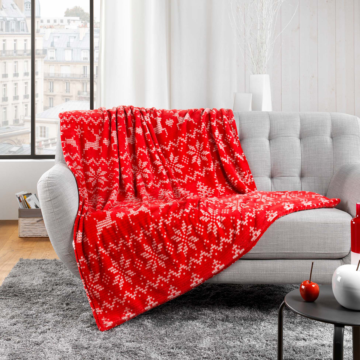Χριστουγεννιάτικη Κουβέρτα Καναπέ (125×150) L-C Holly 1612207