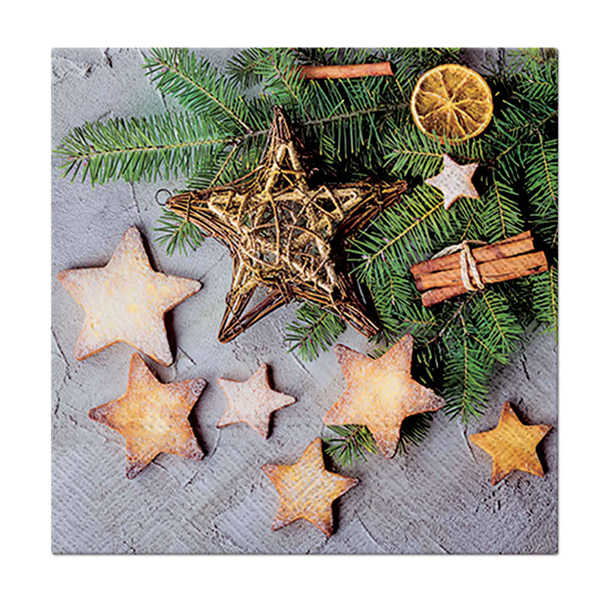 Χριστουγεννιάτικες Χαρτοπετσέτες Σετ 20τμχ (33×33) L-C Star Cakes 6SNL468
