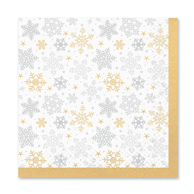 Χριστουγεννιάτικες Χαρτοπετσέτες Σετ 20τμχ (33x33) L-C Gold Flakes 6SNL529