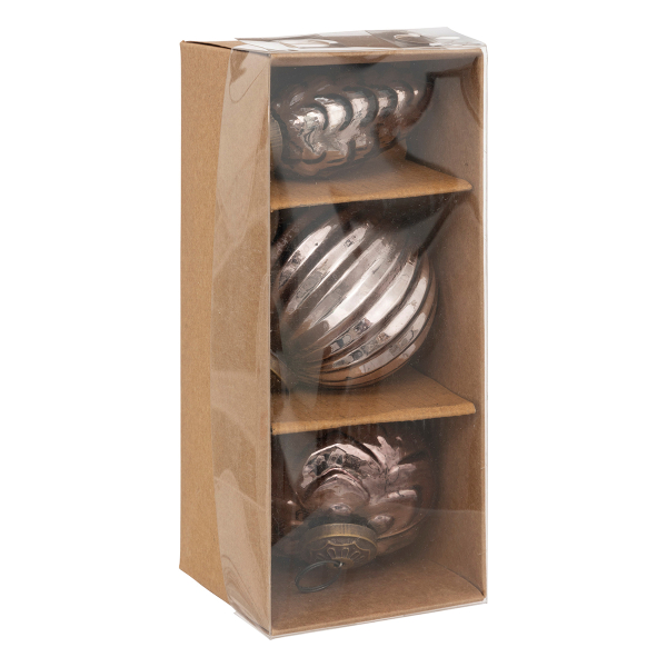 Χριστουγεννιάτικες Μπάλες (Σετ 3τμχ) A-S Shapes Brown 192360