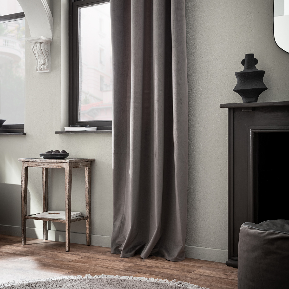 Κουρτίνα Βελουτέ (140×280) Με Τρουκς Gofis Home Winter Shadow Grey 711/48