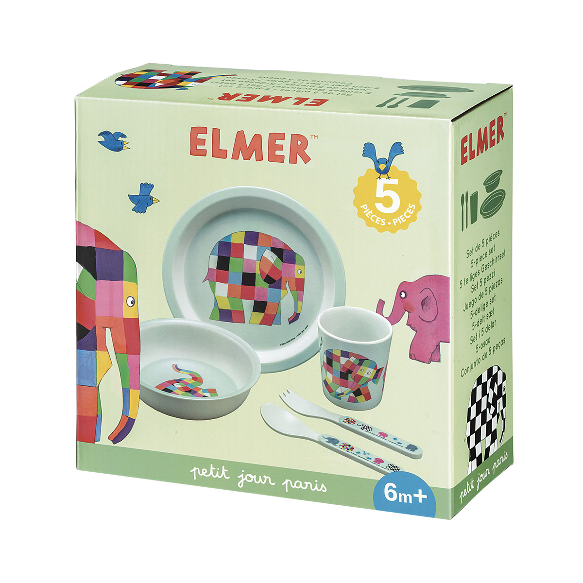 Παιδικό Σετ Φαγητού 5Τμχ Petit Jour Elmer 52-701 09 Home Παιδικά Είδη & Αξεσουάρ Σερβιρίσματος Spitishop