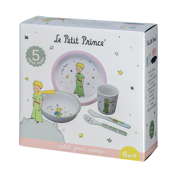Παιδικό Σετ Φαγητού 5τμχ Petit Jour Μικρός Πρίγκιπας Ροζ 52-701/11-2