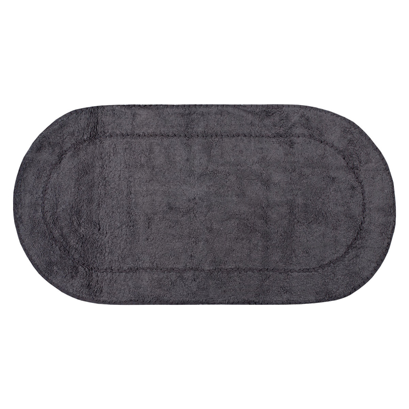 Πατάκι Μπάνιου Οβάλ (65x130) Silk Fashion Rococo Anthracite