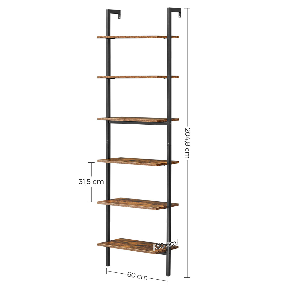 Ραφιέρα Δαπέδου 6 Θέσεων (60X30X204 8) Vasagle Lls103B01 Home Έπιπλα Βιβλιοθήκες - Ραφιέρες Spitishop