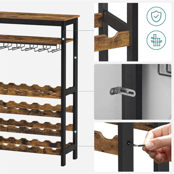 Επιδαπέδια Κάβα Ποτών Για 24 Μπουκάλια (66x30x100) Songmics KWR028B01