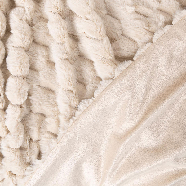 Κουβέρτα Γούνινη Μονή (170x220) Silk Fashion Mink Ivory