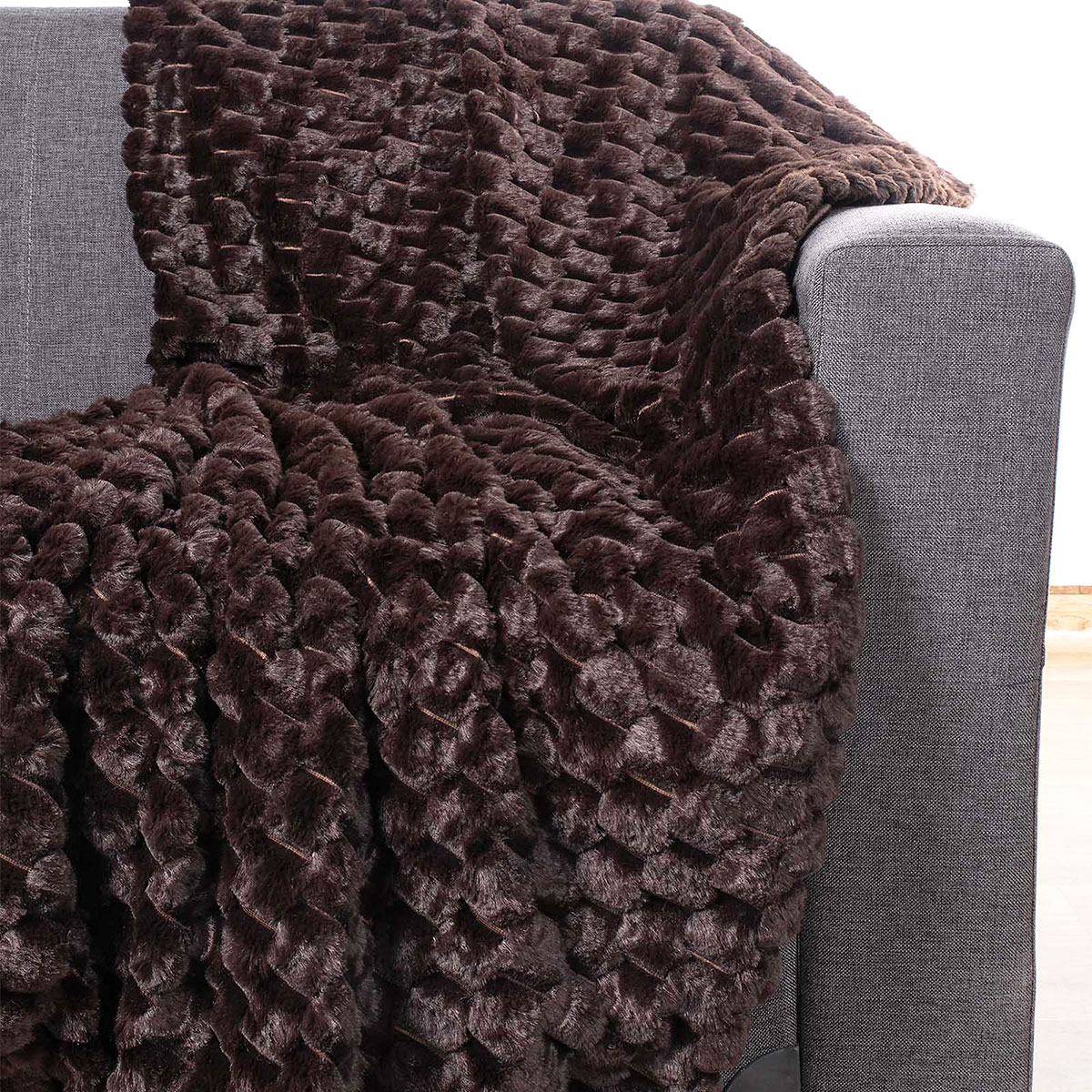 Γούνινο Διακοσμητικό Ριχτάρι/Κουβέρτα Καναπέ (130×160) Silk Fashion Mink Brown 269573
