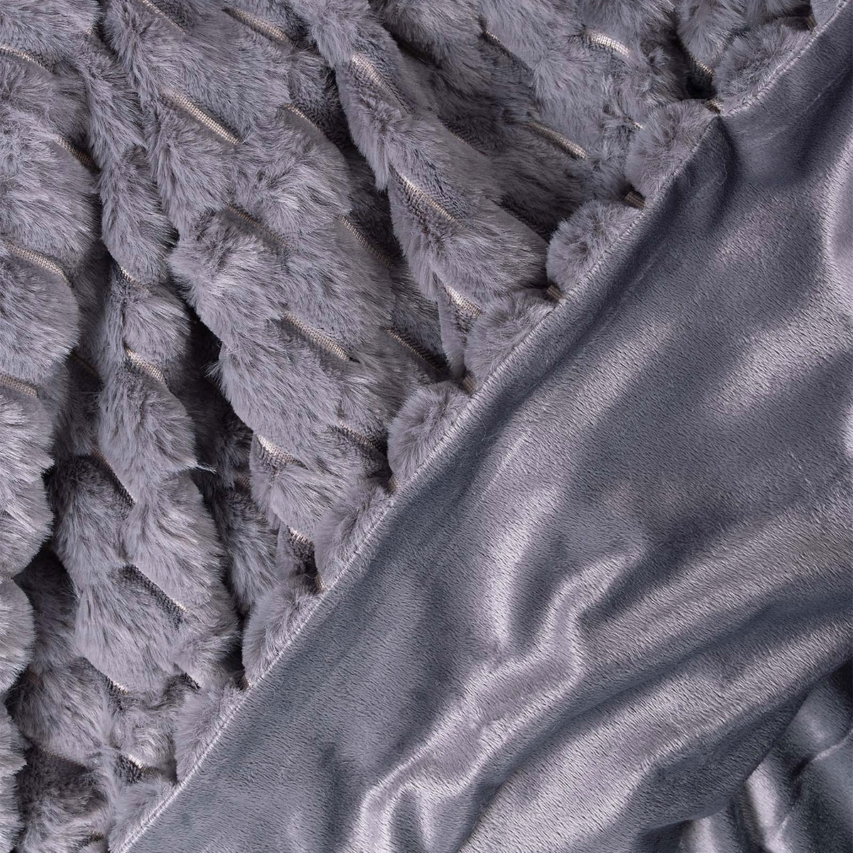 Κουβέρτα Γούνινη Μονή (170X220) Silk Fashion Mink Grey Home Λευκά Είδη Κρεβατοκάμαρας Κουβέρτες Γούνινες Μάλλινες Spitishop