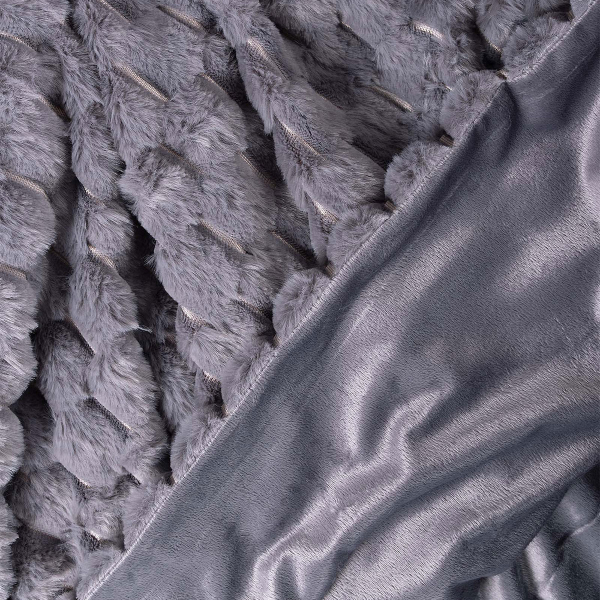 Γούνινο Διακοσμητικό Ριχτάρι/Κουβέρτα Καναπέ (130x160) Silk Fashion Mink Grey