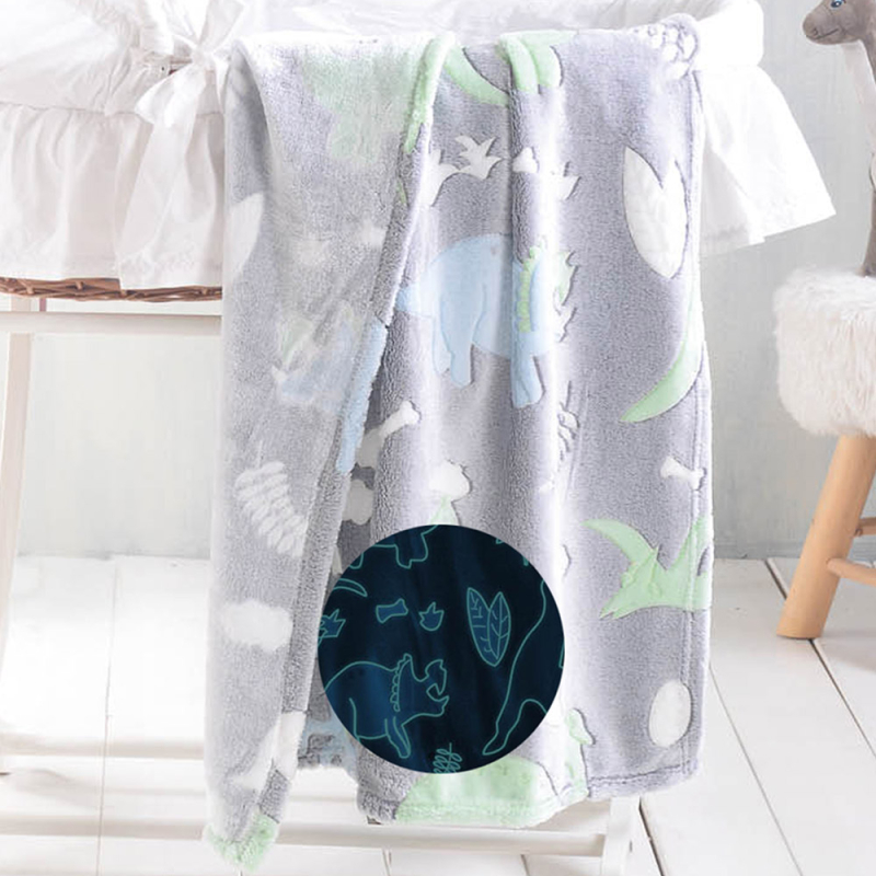 Φωσφοριζέ Κουβέρτα Fleece Κούνιας (110x140) Rythmos Dinoland