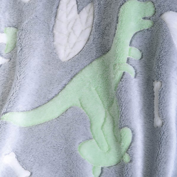 Φωσφοριζέ Κουβέρτα Fleece Αγκαλιάς Με Γουνάκι (80x110) Rythmos Dinoland