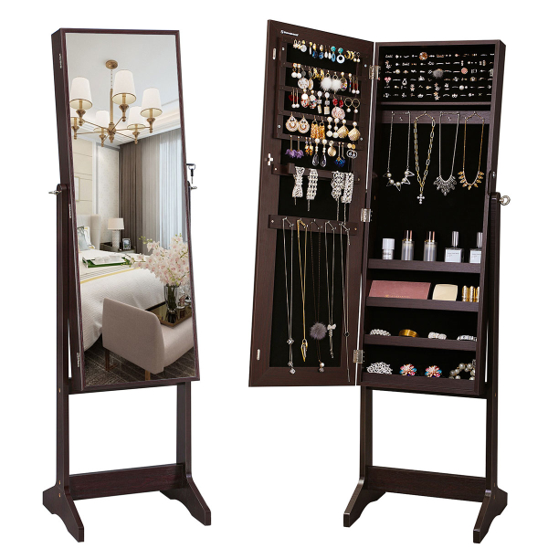 Καθρέφτης Δαπέδου/Κοσμηματοθήκη (41.1x9.5x151.5) Songmics JJC69BR