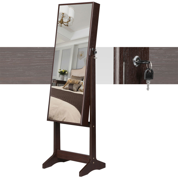 Καθρέφτης Δαπέδου/Κοσμηματοθήκη (41.1x9.5x151.5) Songmics JJC69BR