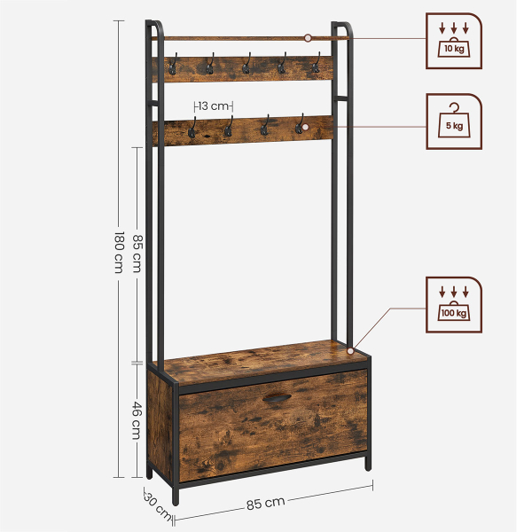 Έπιπλο Εισόδου - Παπουτσοθήκη 8 Θέσεων (85x30x180) Vasagle HSR405B01