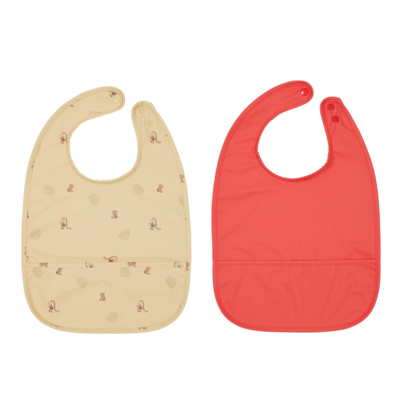 Σαλιάρες (Σετ 2τμχ) OYOY Dino Εκρού-Κόκκινο 53-107363