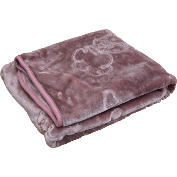 Κουβέρτα Βελουτέ Αγκαλιάς (80x110) Anna Riska Bear Blush Pink