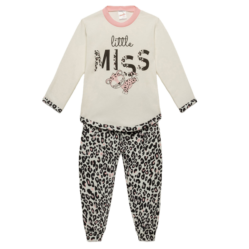 Πιτζάμα Παιδική Χειμωνιάτικη Minervakia Loved 62141-002 Εκρού