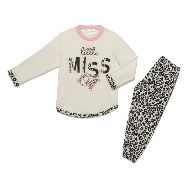 Πιτζάμα Παιδική Χειμωνιάτικη Minervakia Loved 62141-002 Εκρού