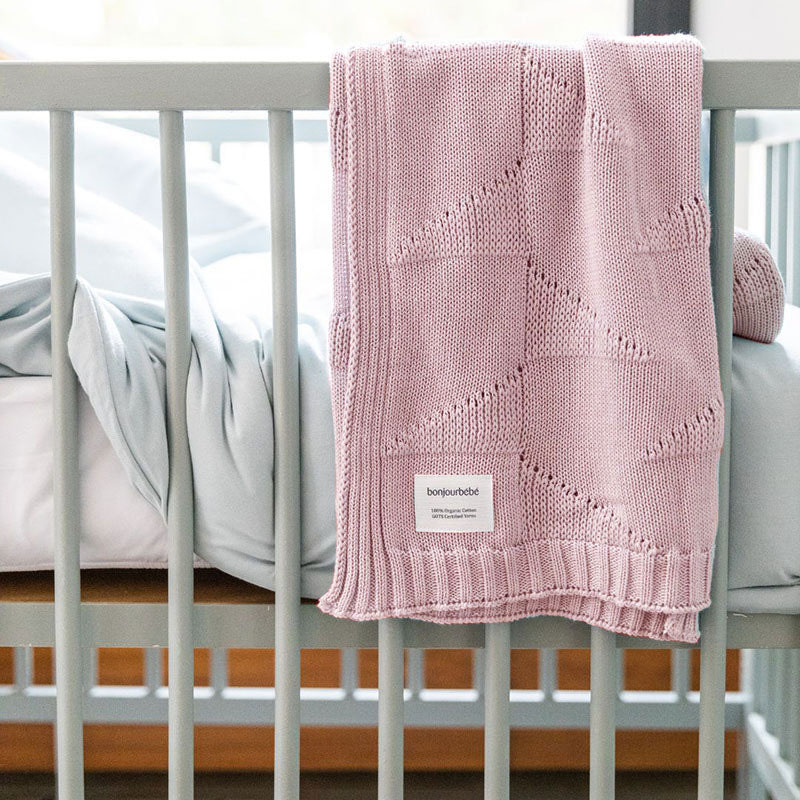 Κουβέρτα Πλεκτή Αγκαλιάς (70×90) Bonjourbebe Ivy Pink