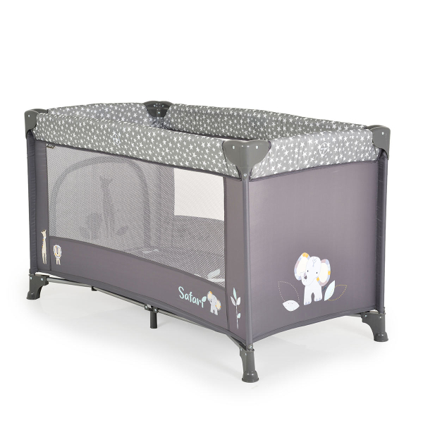 Παρκοκρέβατο (0+ Μηνών/Έως 15kg) Moni Safari Graphite