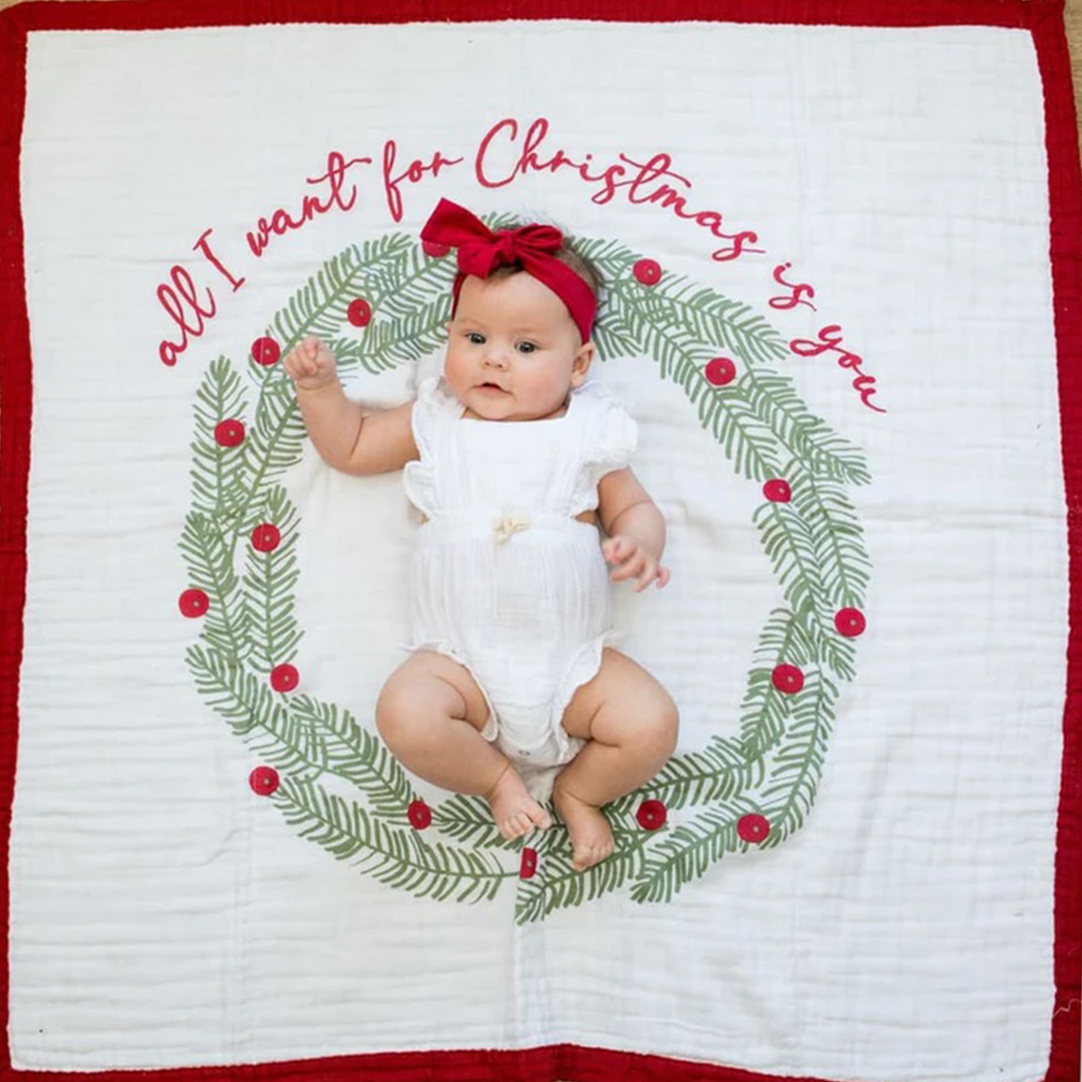 Χριστουγεννιάτικο Σεντόνι Φωτογράφισης Μωρού Διπλής Όψης Lulujo Gingerbread 271295