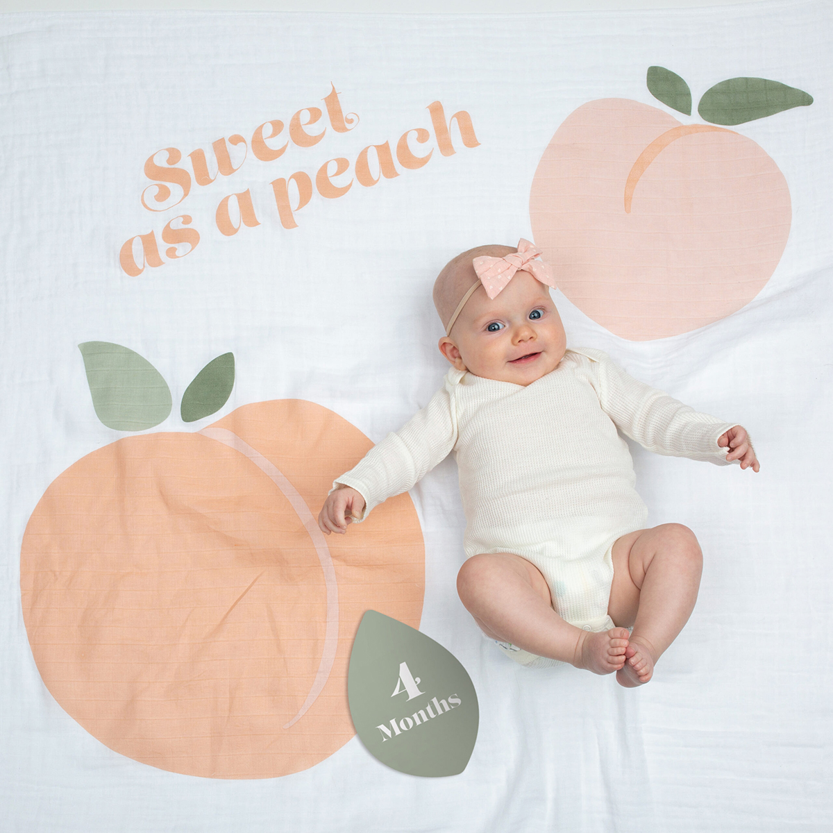 Σεντόνι Φωτογράφισης Μωρού + Κάρτες Lulujo Sweet As Peach